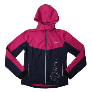 Dívčí softshellová bunda zateplená Wolf B2267, modrá s růžovou
