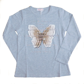 Dívčí tričko dl.r. Kugo KC2362, šedé