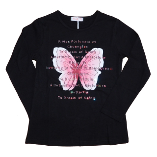 Dívčí tričko dl.r. Kugo KC2362, černé