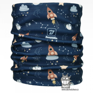 Chlapecký flísový nákrčník Dráče Yetti - vzor 05, modrá vesmír