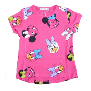 Dívčí tričko kr.r. Kugo HS9285, tmavě růžové