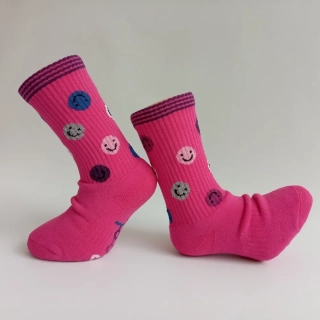 Dětské sportovní froté ponožky Trepon Smajlík, růžové