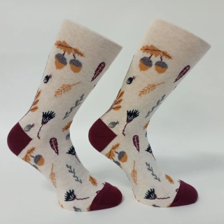 Dámské ponožky s ruličkovým lemem Trepon Eichel, béžové