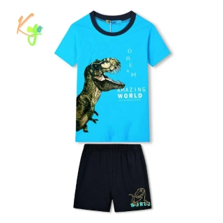 Chlapecké letní pyžamo KUGO WT7307, tyrkysová / tm. modrá