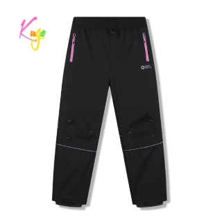 Dívčí softshellové kalhoty nezateplené Kugo HK5657, černé