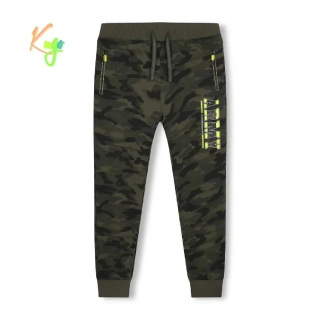 Chlapecké maskáčové tepláky Kugo TM8228, zelené / zelená aplikace