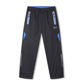 Chlapecké šusťákové kalhoty Kugo SK7752, černé / modrý zip