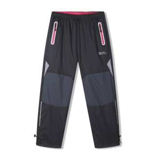 Dívčí šusťákové kalhoty Kugo SK7752, černé / růžový zip