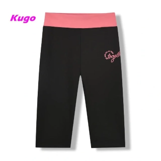 Dámské 3/4 funkční legíny Kugo JK8620, černé / růžový pas