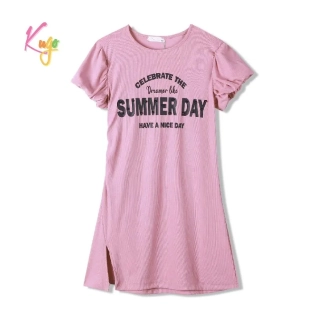 Dívčí šaty Kugo WK0927 starorůžové