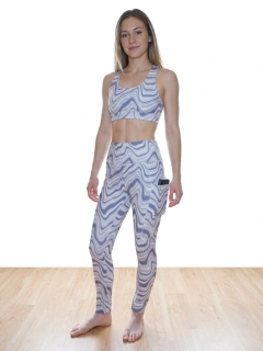 Dámské funkční legíny Elevek YJ-4, fialová / šedá