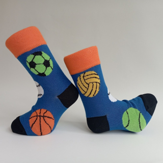 Dětské ponožky bavlněné Trepon Míče modré