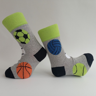 Dětské ponožky bavlněné Trepon Míče šedý melír