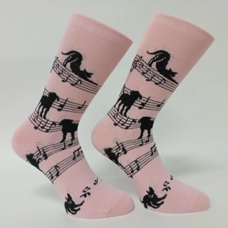 Dámské ponožky s ruličkovým lemem Trepon Mozart, růžové