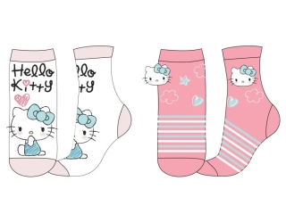 Dívčí ponožky Hello Kitty 52342326 2 páry, bílá / růžová
