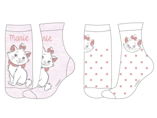 Dívčí ponožky Kočička Marie 5234A960 2 páry, bílá / růžová