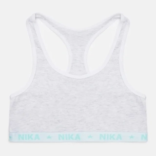 Dívčí podprsenkový top E plus M Nika, šedý melír