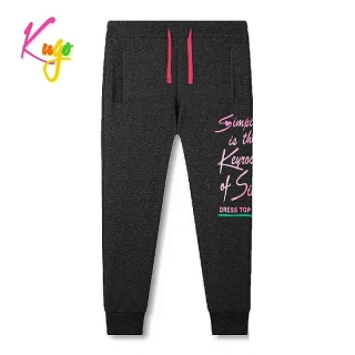 Dívčí tepláky Kugo M6002 černý melír