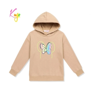 Dívčí mikina s kapucí Kugo ZM6505 béžová