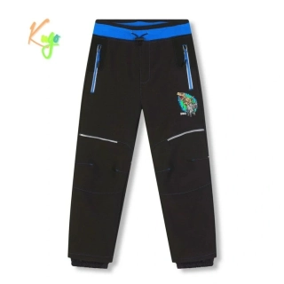 Chlapecké softshellové kalhoty zateplené Kugo HK5612, tmavě šedé / modrý pas