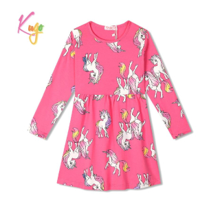 Dívčí šaty dl.r. Kugo HC9358, tmavě růžové