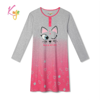 Dívčí noční košile dl.r. Kugo MC5858, šedo-růžová