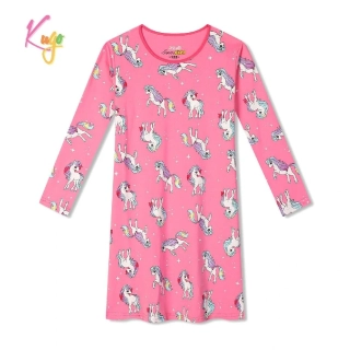 Dívčí noční košile dl.r. Kugo MC5856, tmavě růžová