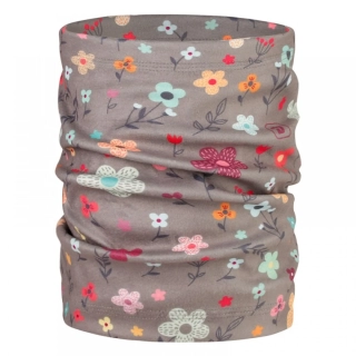 Flísový nákrčník Dráče Yetti - vzor 31 - šedá - kytičky