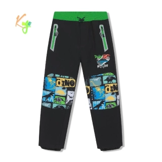 Chlapecké softshellové kalhoty zateplené Kugo HK5053 tmavě šedé / zelený pas