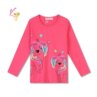 Dívčí tričko dl.r. Kugo FT1212 tmavě růžové