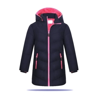 Dívčí zimní kabát Kugo KB2380 tmavě modrá / růžová