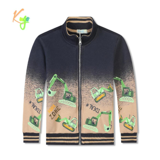 Teplá chlapecká mikina Kugo FM0363 tmavě modrá / béžová