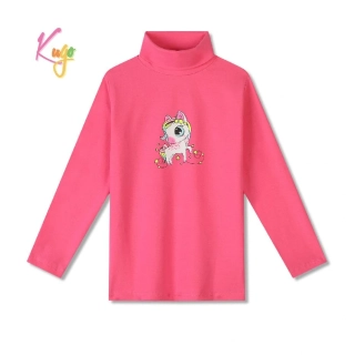 Dívčí rolák Kugo FT1218 sytě růžový