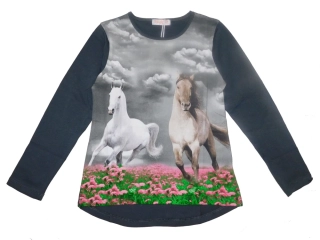 Dívčí tričko dl.r. Kugo DT9361 tmavě šedé