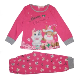 Dívčí pyžamo vánoční Kugo MP5868 růžové