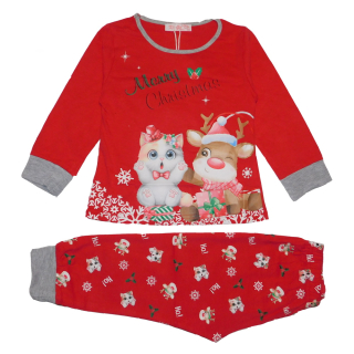 Dívčí pyžamo vánoční Kugo MP5868 červené