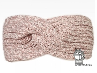 Čelenka pletená Dráče Twist - vzor 01 - starorůžová melír