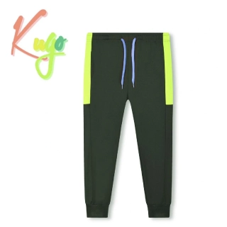Chlapecké funkční tepláky Kugo WT7301B černá / zelený pruh