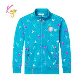 Teplá dívčí mikina Kugo GM8665 mentolově zelená