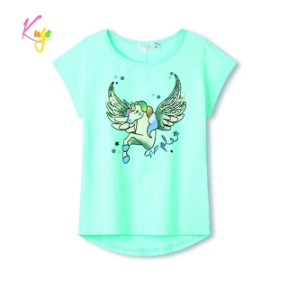 Dívčí tričko kr.r. Kugo KC9974 zelenkavé