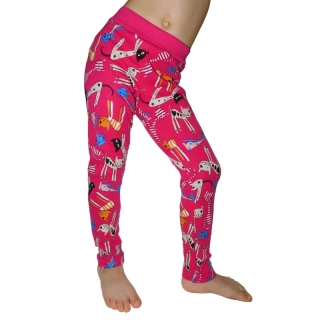 Dívčí zateplené legíny Kugo YL1092 sytě růžové