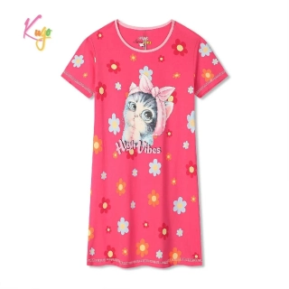 Dívčí noční košile kr.r. Kugo MC5851 tmavě růžová