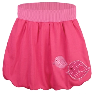 Dívčí bavlněná sukně Dráče Ola - vzor 23 - růžová neon - ptáčci