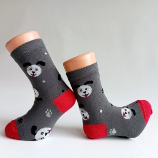 Dětské bambusové ponožky Trepon Alík, šedo-červené