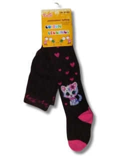 Dívčí punčocháče Kugo P9990 hnědo-růžové