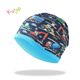 Chlapecká jarní/podzimní čepice Kugo CF5625 – stavební stroje