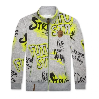 Teplá chlapecká mikina Kugo GM8672 šedá / signální aplikace