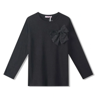 Dívčí tričko dlouhý rukáv Kugo ST3531 černé