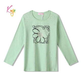 Dívčí tričko dlouhý rukáv Kugo ST3525 zelené