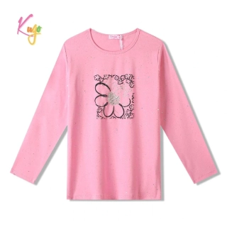 Dívčí tričko dlouhý rukáv Kugo ST3525 tmavější růžové